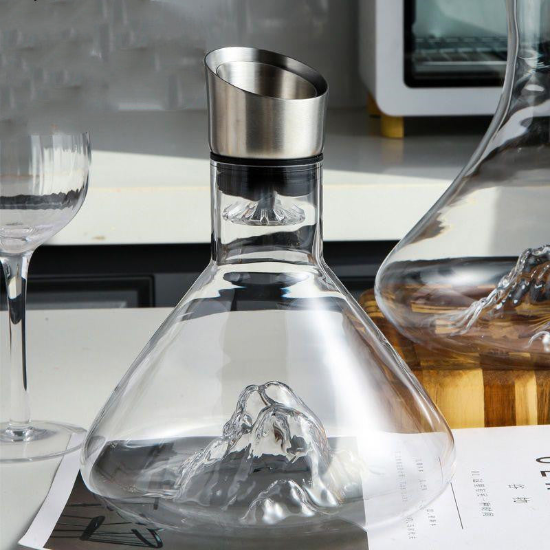 Electric Decanters Waterfall Gold-Plated Iceberg Wine Decanter Good-Looking Fast Wine Crystal Glass Household