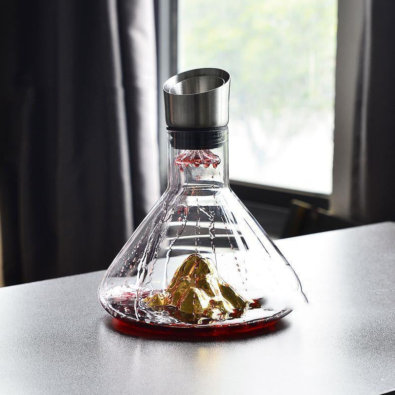 Electric Decanters Waterfall Gold-Plated Iceberg Wine Decanter Good-Looking Fast Wine Crystal Glass Household