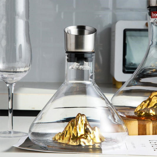 Electric Decanters Waterfall Gold-Plated Iceberg Wine Decanter Good-Looking Fast Wine Crystal Glass Household